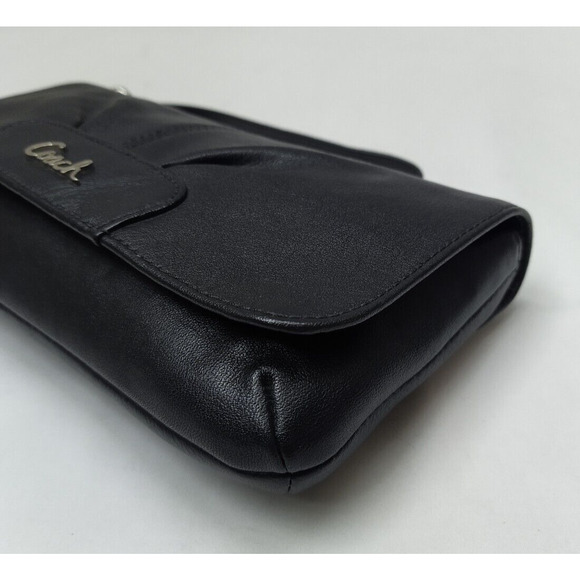 Coach Ashley Black Leather Credit Card Large Wristlet - Evening Clutch - Picture 8 of 15